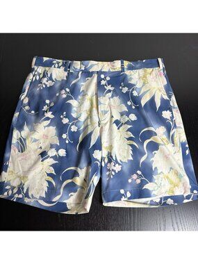 RLX Ralph Lauren Mens Size 38 Blue Floral Print Golf Shorts
